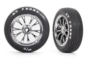 Traxxas Tires & Wheels Front Chrome (2)  Drag Slash TRX9474R