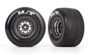Traxxas Tires & Whels Rear Matt Black Chrome (2)  Drag Slash TRX9475A