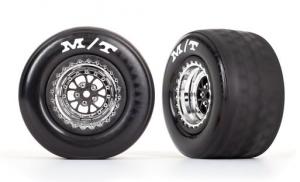 Traxxas Tires & Wheels Rear Chrome (2)  Drag Slash TRX9475R