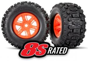 Traxxas Tires & Wheels Sledgehammer/X-Maxx Orange (2) TRX7774T