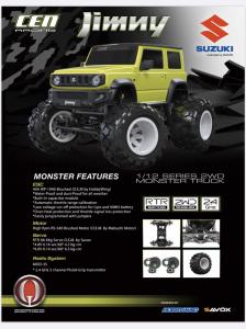 Cen Racing Q-Series Suzuki Jimny Yell 1/12 Solid Axle RTR Monster RC-auto