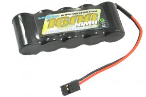 Voltz 1600Mah 6.0V RX Straight Akku w/ JR Liitin