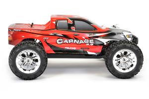 FTX Carnage 2.0 1/10 Brushed Monster Truck 4WD RTR - Red RC-auto + akku ja laturi FTX5537R