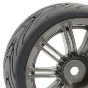 Fastrax 1/10 Street/Tread Tyre 20Sp Gun Metal Wheel
