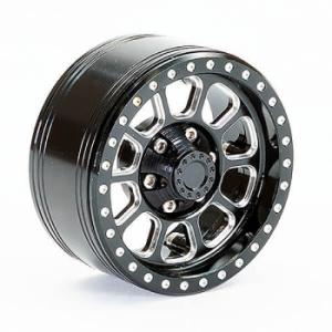 Fastrax Aluminum Beadlock Ten 1.9" Wheels - Black (2Pc)