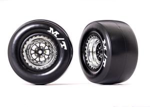 Traxxas Tires & Whels Rear Chrome Mickey Thompson (2)  Drag Slash TRX9476R