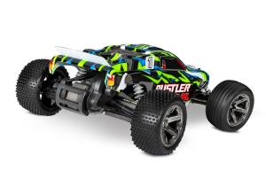 Traxxas Rustler VXL 2WD 1/10 272R RTR TQi TSM Green ilman akkua ja laturia TRX37076-74-GRN
