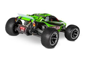 Traxxas Rustler 2WD 1/10 RTR TQ Green LED RC-auto + akku ja laturi TRX37054-61-GRN