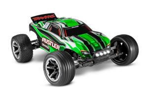 Traxxas Rustler 2WD 1/10 RTR TQ Green LED RC-auto + akku ja laturi TRX37054-61
