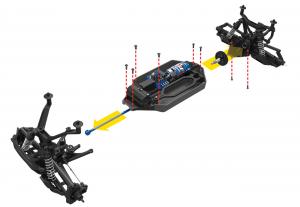 Traxxas Stampede 4x4 1/10 RTR TQ Red LED RC-auto + akku ja laturi TRX67054-61-BLU