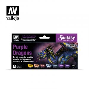 Fantasy Color Purple Dragons 8x17ml 