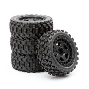 FASTRAX ARRMA GROM WHEEL/TYRE 1/18 SET (4PC)