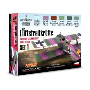 Lifecolor Imperial German Army WWI Colors Set1 6 x 22 ml