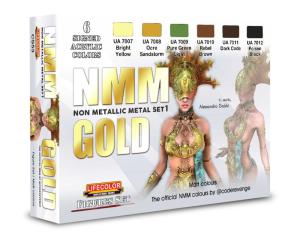 Lifecolor NMM – Non Metallic Metal – Set 1 GOLD 6 x 22 ml