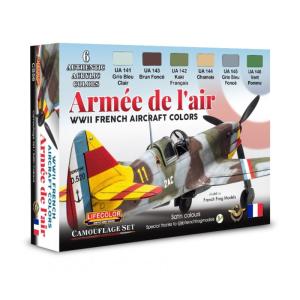 Lifecolor WWII French Aircraft Colors - Armée De LAir 6 x 22 ml