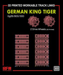 Ryefield 1/35 King Tiger Tracks GG26/800/300 with drive wheels (3d Printed)