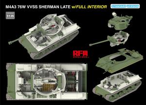 Ryefield 1/35 M4A3 76W VVSS Sherman Late Standard Version Full Interior