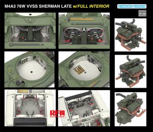 Ryefield 1/35 M4A3 76W VVSS Sherman Late Standard Version Full Interior