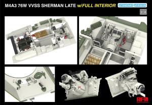 Ryefield 1/35 M4A3 76W VVSS Sherman Late Standard Version Full Interior