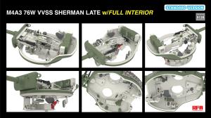 Ryefield 1/35 M4A3 76W VVSS Sherman Late Standard Version Full Interior