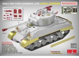 Ryefield 1/35 M4A3 76W VVSS Sherman Late Upgrade Version Full Interior