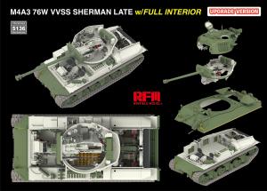Ryefield 1/35 M4A3 76W VVSS Sherman Late Upgrade Version Full Interior