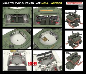 Ryefield 1/35 M4A3 76W VVSS Sherman Late Upgrade Version Full Interior