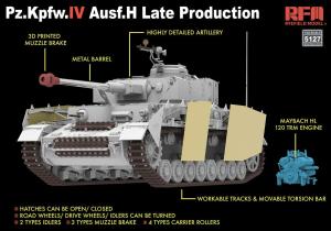 Ryefield 1/35 Pz.Kpfw.IV Ausf.H Late Prod. w/ Workable Tracks
