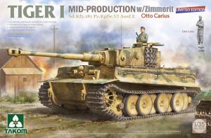 Takom 1/35 Tiger I Big Box Mid+Late+Mid/Otto Carius + 1/16 Otto Carius (Limited edition)