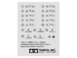 Tamiya 1/35 German KS600 Motorcycle & Sidecar