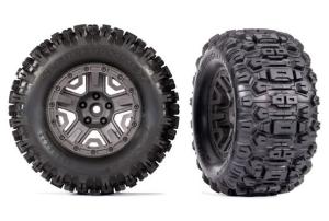 Traxxas Tires & Wheels Sledgehammer/ Charcoal Gray 2.8 4WD TSM (2) TRX9072-GRAY