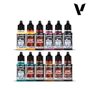 Vallejo Dark Future paint set (12 maalia) + figuuri