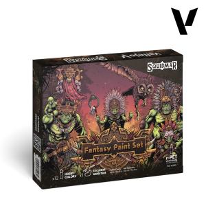 Vallejo Fantasy paint set (12 maalia) + figuuri