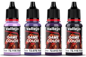 Vallejo Game Color, purple color set 4x18ml maalisetti