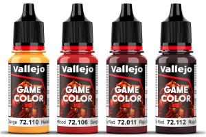 Vallejo Game Color, red color set 4x18ml maalisetti