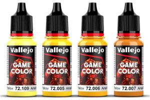 Vallejo Game Color, yellow color set 4x18ml maalisetti