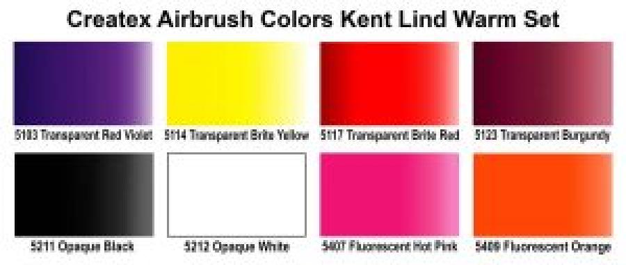 Createx Kent Lind Warm Airbrush Set 8x60ml
