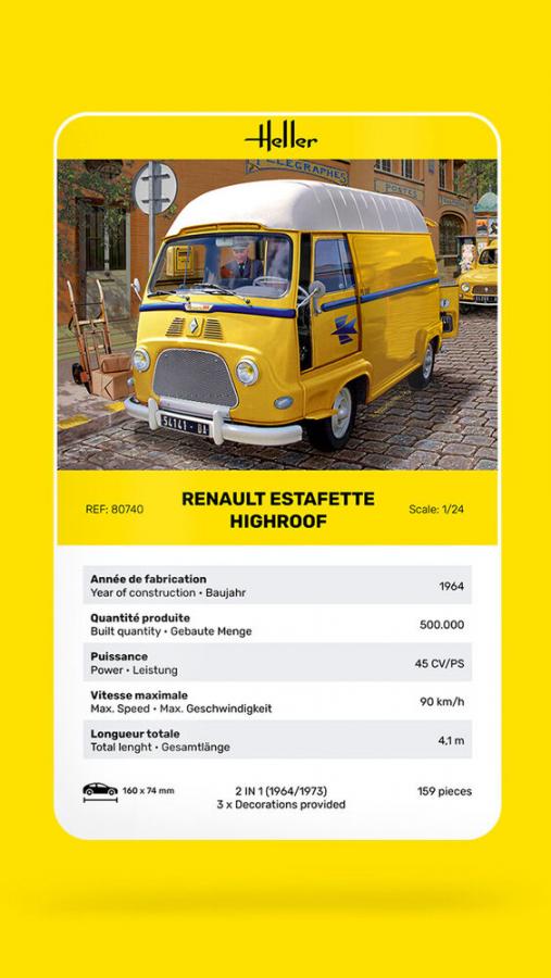 Heller 1/24 Renault Estafette High Roof pienoismalli