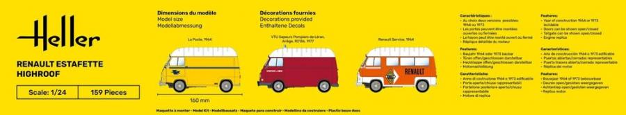 Heller 1/24 Renault Estafette High Roof pienoismalli