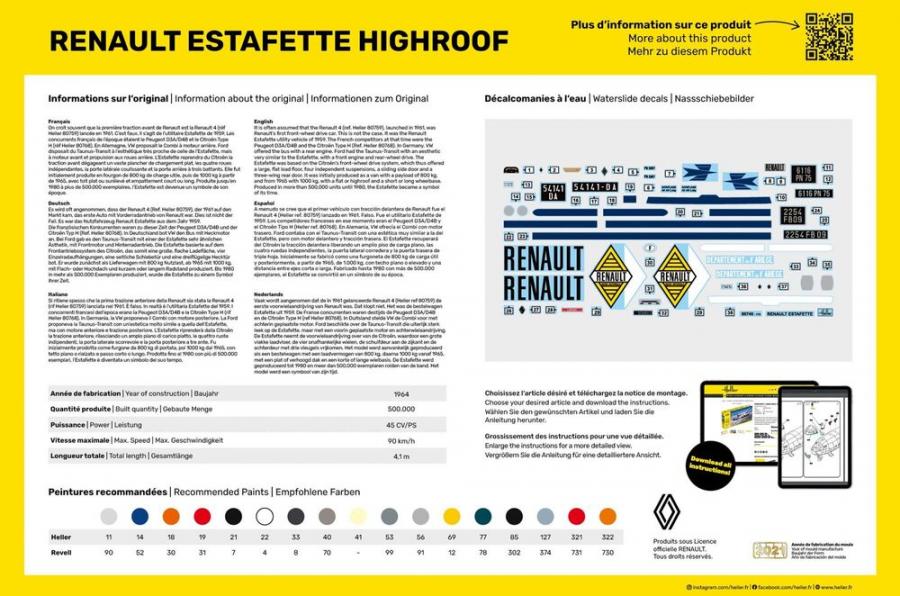 Heller 1/24 Renault Estafette High Roof