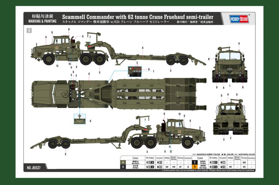 1/35 Scammell Commander with 62 tonne Crane Fruehauf semi-trailer