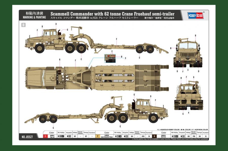 1/35 Scammell Commander with 62 tonne Crane Fruehauf semi-trailer