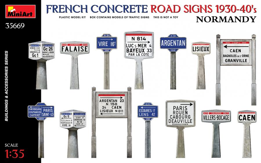1/35 French Concrete Road Signs 1930-40's. Normandy