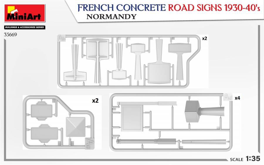 1/35 French Concrete Road Signs 1930-40's. Normandy