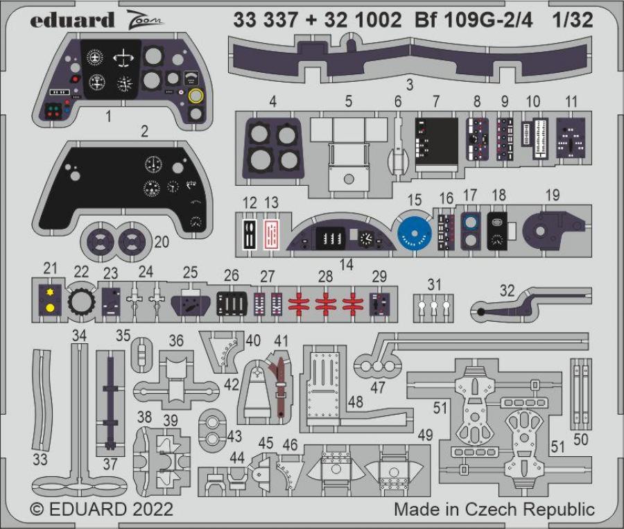 1/32 Bf 109G-2/4 PE set for REVELL kit