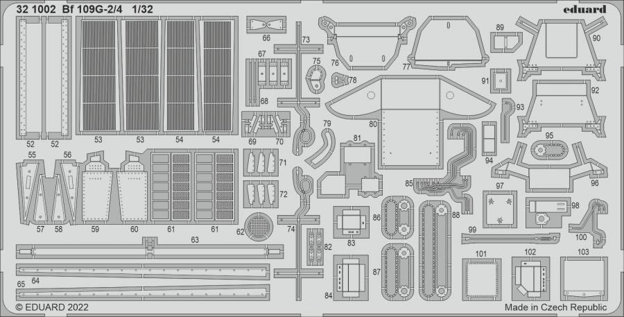 1/32 Bf 109G-2/4 PE set for REVELL kit