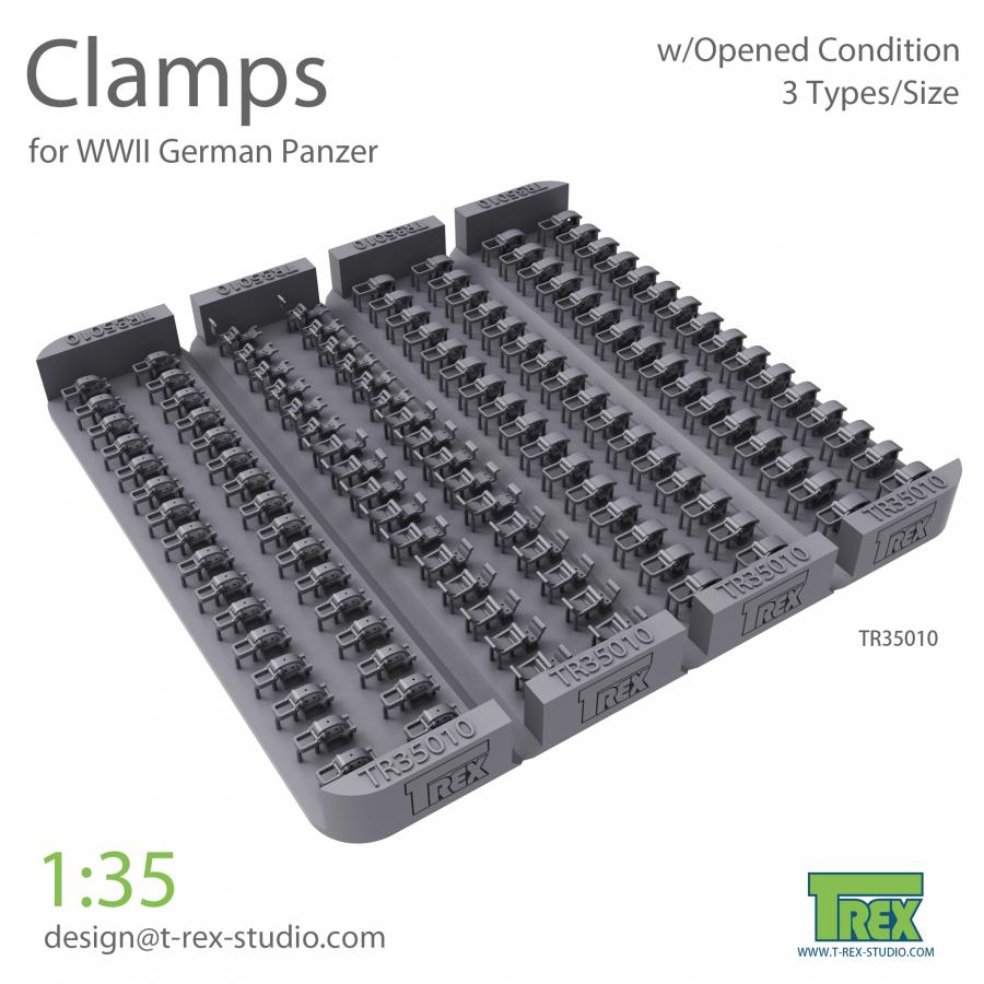 1/35 Clamps for German Panzer Set 1 (3D printed)