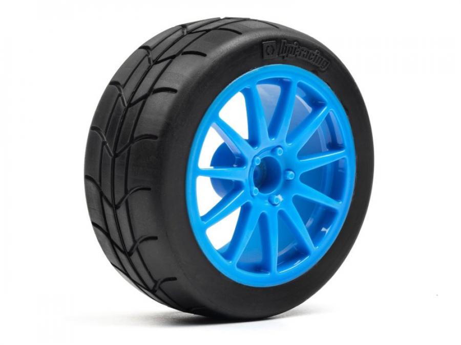 HPI Racing  MOUNTED GYMKHANA TIRE/SPEEDLINE CORSE TURINI WHEEL SET (CYAN/2PCS) 115155