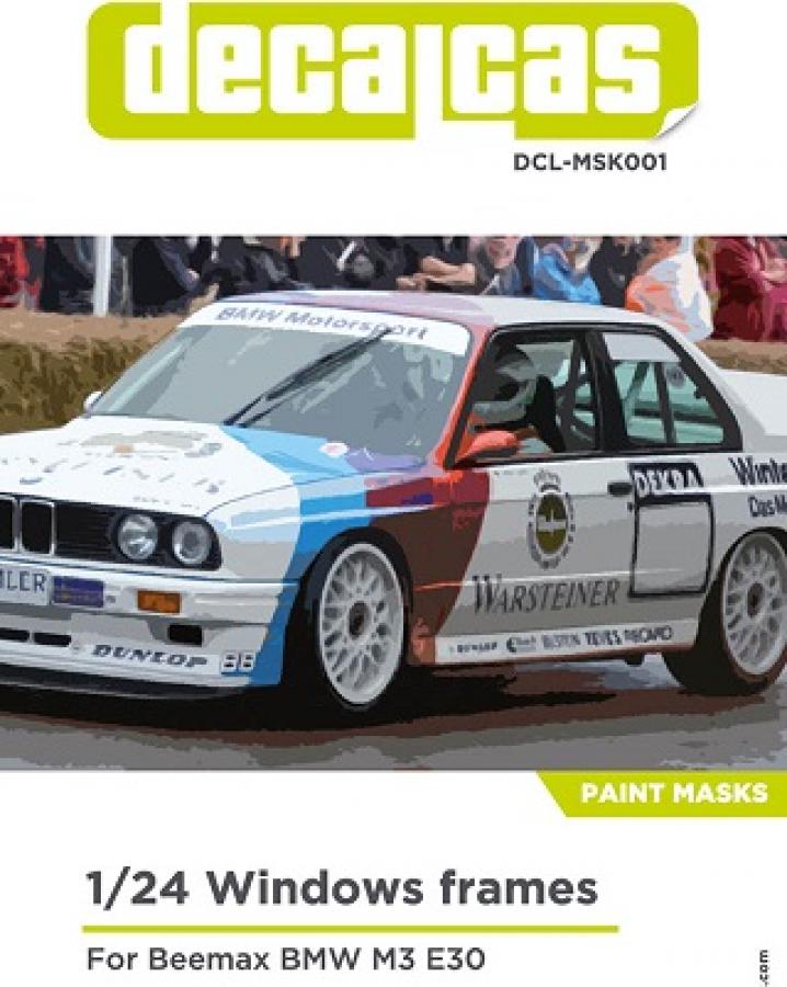 1/24 Window frames paint masks for Beemax/Nunu BMW M3 E30 kit