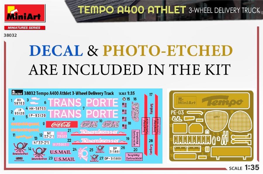 1/35 Tempo A400 Athlet 3-Wheel Delivery Truck